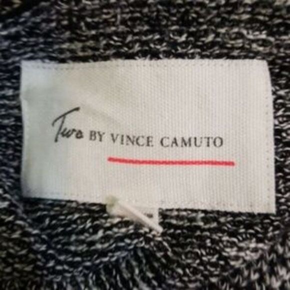 TWO BY VINCE CAMUTO 𝅺TWO Vince Camuto Black White Knit Pleather Trim L - Picture 3 of 5